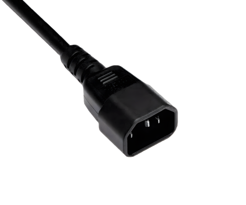 DINIC Kaltgeräte-Verlängerung C13 Stecker auf C14 Buchse, VDE, 0,75mm² schwarz, 1.80m